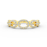 14K Gold Open Circle Diamond Ring