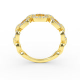14K Gold Open Circle Diamond Ring