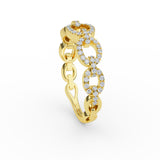 14K Gold Open Circle Diamond Ring