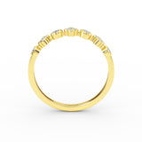 14K Gold 3MM Half Eternity Flower Diamond Wedding Band
