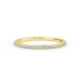 14K Yellow Gold 1.3MM Micro Pave Diamond Eternity Wedding Ring