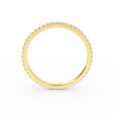 14K Yellow Gold 1.3MM Micro Pave Diamond Eternity Wedding Ring