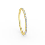 14K Yellow Gold 1.3MM Micro Pave Diamond Eternity Wedding Ring