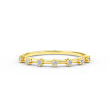 14K Gold Half Eternity  Petite Diamond Wedding Band