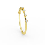 14K Gold Half Eternity  Petite Diamond Wedding Band
