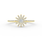 14K Gold Floral Diamond Ring