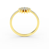 14K Gold Floral Diamond Ring