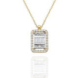 14K Gold Fancy Baguette and Round Combined Necklace