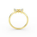 14K Gold Diamond Butterfly Gold Ring