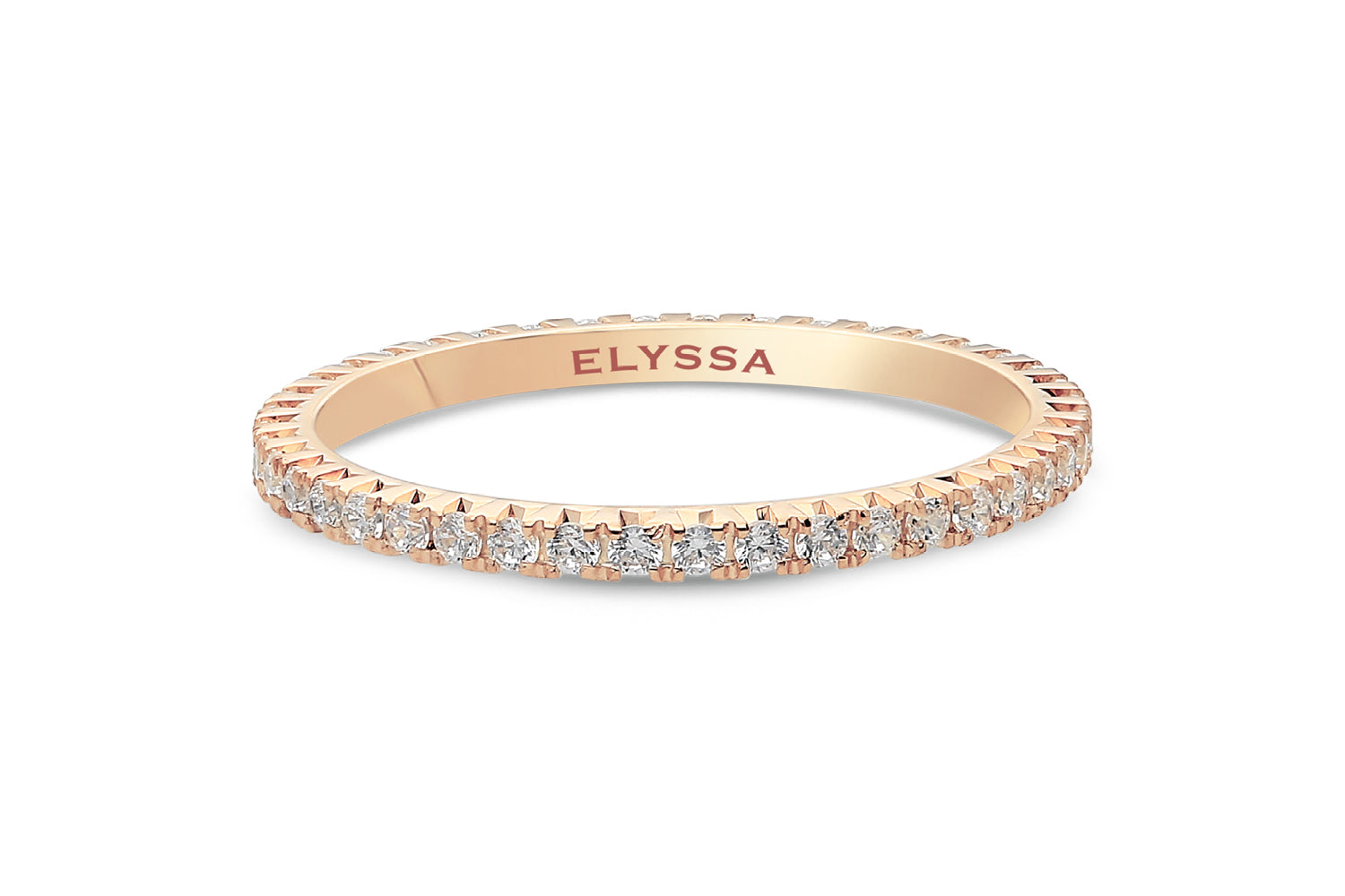 14K Gold 1.8mm French Cut All Around Diamond Wedding Band