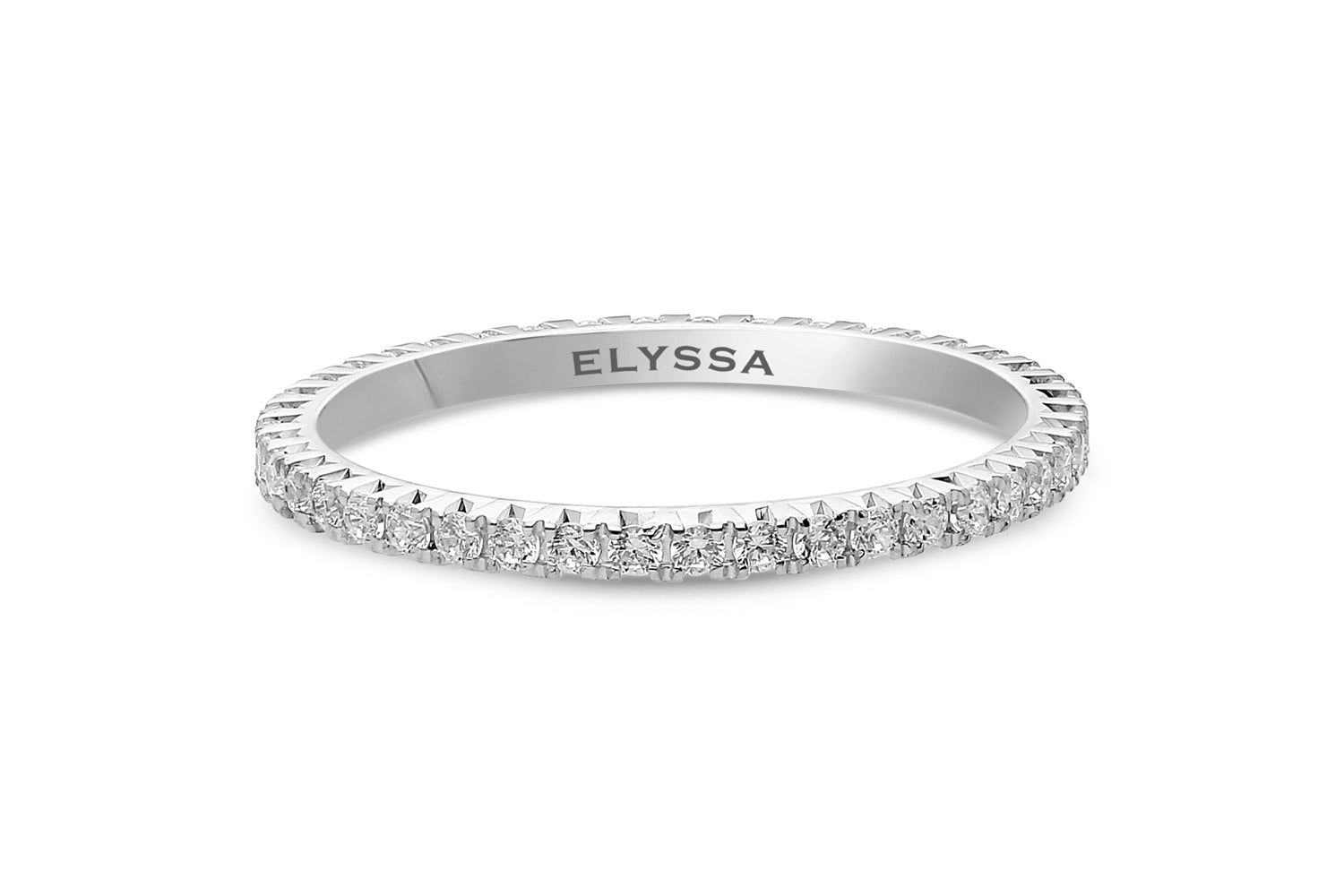 14K Gold 1.8mm French Cut All Around Diamond Wedding Band