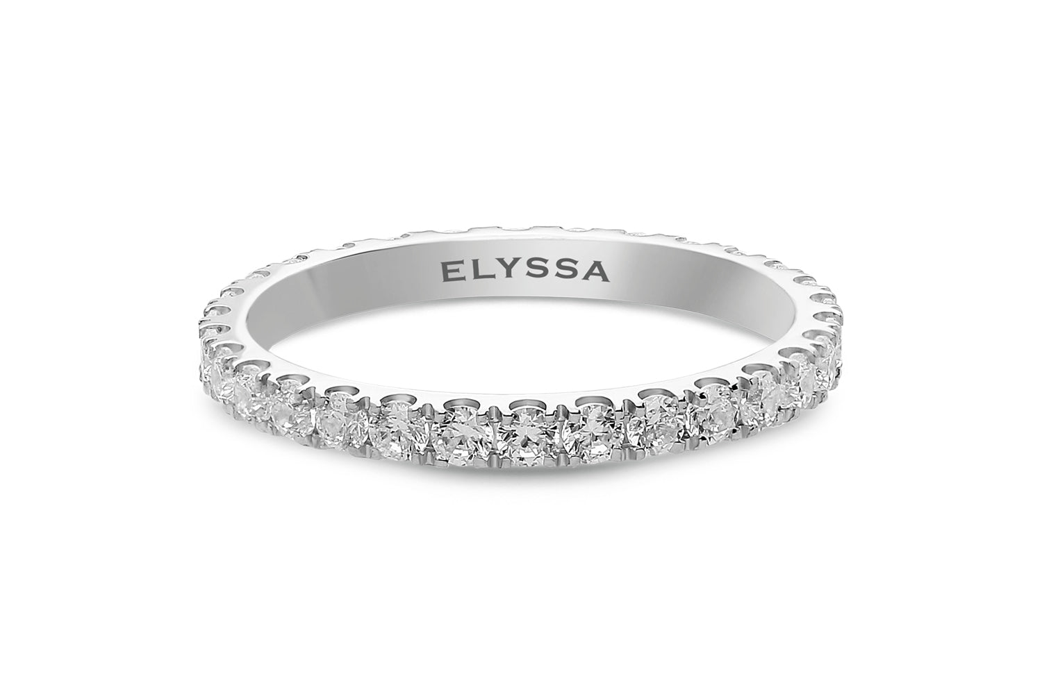 14K Gold 2.2mm All Around Diamond Wedding Band