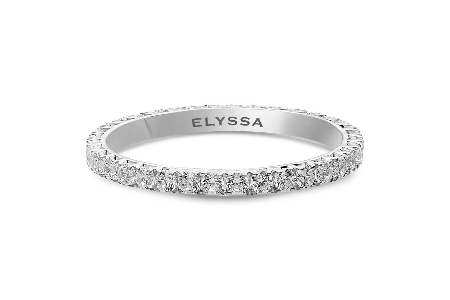 14K Gold 2mm French Cut All Around Diamond Wedding Band