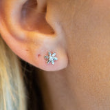 14K White Gold Diamond Snowflake Earring