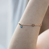 8K Rose Gold Wealth and Lucky Diamond Bracelet with Evil Eye