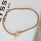 14K Rose Gold Black Diamond Tennis Bracelet