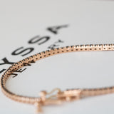 14K Rose Gold Black Diamond Tennis Bracelet