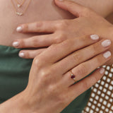 14K Gold Oval Cut Natural Ruby Ring