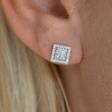 14K White Gold Diamond Earrings