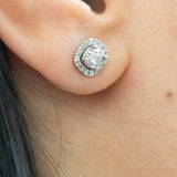 14K White Gold Diamond Earring