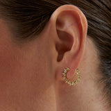 14K Yellow Gold Half Circle Diamond Earring