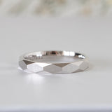 14K Gold 3mm Multi Faceted Wedding Band