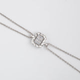8K Gold Baguette and Round Diamond Bracelet