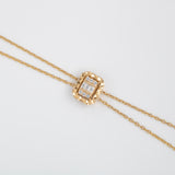 8K Gold Baguette and Round Diamond Bracelet