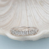 14K Gold Half Eternity Zigzag Baguette Diamond Wedding Band