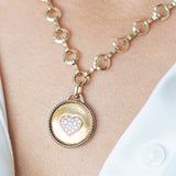 14K Solid Gold Heart Pendant Diamond Necklace