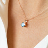 14K Gold Sky Blue Topaz Necklace