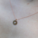14K Rose Gold Diamond Crown Chakra Necklace