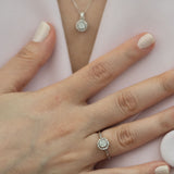 8K White Gold Round Diamond Necklace