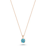 14K Gold Sky Blue Topaz Necklace