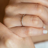 14K White Gold Alternating Baguette Diamond Wedding Band Ring
