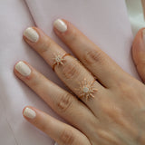 14K Rose Gold Twin Star Diamond Ring