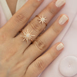 14K Rose Gold Twin Star Diamond Ring