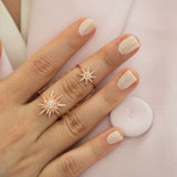 14K Rose Gold Twin Star Diamond Ring