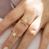 14K Rose Gold Twin Star Diamond Ring