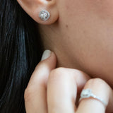 14K White Gold Halo Diamond Engagament Ring