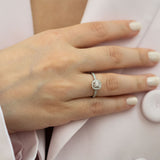 14K White Gold Halo Diamond Engagament Ring