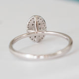 14K White Gold Round and Baguette Cut Diamond Engagement Ring