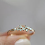 14K Rose Gold Diamond Cluster Ring
