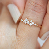 14K Rose Gold Diamond Cluster Ring