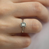 14K White Gold Baguette and Round Diamond Engagament Ring