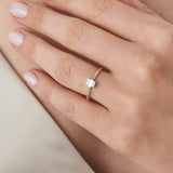 14K White Gold Baguette and Round Diamond Engagament Ring