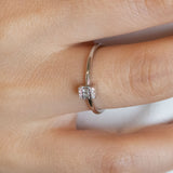 14K White Gold Baguette and Round Diamond Engagament Ring