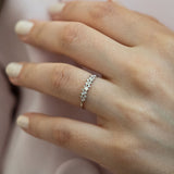 14K White Gold Baguette and Round Diamond Wedding Band