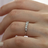 14K White Gold Baguette and Round Diamond Wedding Band