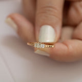 14K Rose Gold Baguette Cut Diamond Wedding Band